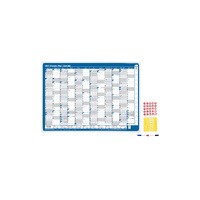 2027 Year Planner Sasco 1000x700mm Wall Blue Framed, 1058827