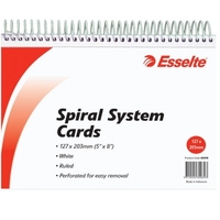 Esselte Ruled Spiral System Cards - 127 x 203 mm 50 pages