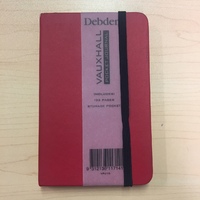 Debden Vauxhall Pocket Journal- Red- 14x 9cm- VPJ15