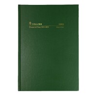 2022-2023 Financial Year Diary Collins A4 Week to View Green 34M4