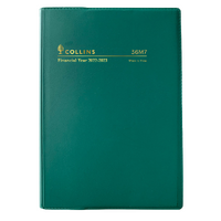 2022-2023 Financial Year Diary Collins A6 Week to View Green Vinyl 36M7