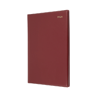 2024 Diary Collins Belmont Desk A4 2 Days to a Page Burgundy 247.V78