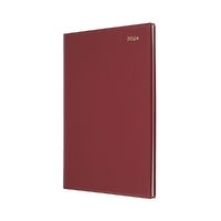 2024 Diary Collins Belmont Desk A4 Week to View Burgundy 347.V78