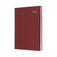 2024 Diary Collins Belmont Desk A5 Day to Page Burgundy 187.V78