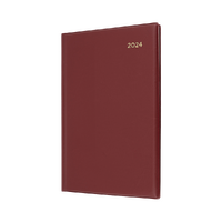 2024 Diary Collins Belmont Desk A5 2 Days to a Page Burgundy 287.V78