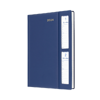 2024 Diary Collins Belmont Desk A5 2 Days to a Page Navy Windowfaced 287W.V59