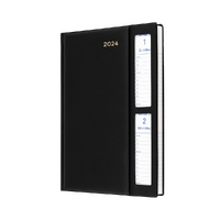 2024 Diary Collins Belmont Desk A5 2 Days to a Page Black Windowfaced 287W.V99