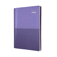2024 Diary Collins Vanessa A4 Day to Page Purple 145.V55