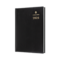 2024 Diary Collins Sterling A5 Day to Page Black 184.P99
