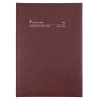 2026 Diary Collins Appointment A4 Day to Page Burgundy Early Ed. 140.P78