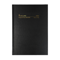 2024-2025 Financial Year Diary Collins A4 2 Days to a Page Black 24M4.P99