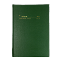 2024-2025 Financial Year Diary Collins A4 Week to View Green 34M4.P40