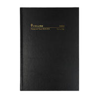 2024-2025 Financial Year Diary Collins A4 Week to View Black 34M4.P99