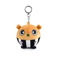 AFL Squishii Bag Charm 7cm Collingwood Magpies AFL Official Fan Collectible, 500073579
