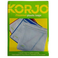Korjo Zippered Plastic Bags (2 Pack) Red ZPB 23