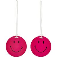 Korjo Luggage Tag 2-Pack Smiley Pink Travel Accessories LTPC2