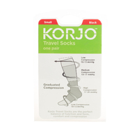 Korjo Travel Socks One Pair Small Black Unisex TSOXS