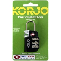 Korjo TSA & HMRC Compliant Combination Travel Lock w/ Indicator TSA 72