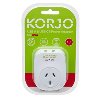 Korjo USB A+C & Power Adaptor for USA (USB AC US)