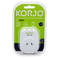 Korjo USB A+C & Power Adaptor for Japan (USB AC JA)