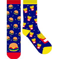 EJF Frankly Funny Novelty Socks, One Size Fits Most - Odd Burger and Chips E6361