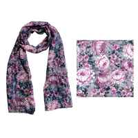 Frankie & Me Scarf Midnight Floral Polyester Great Gift For Her E10077