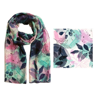 Frankie & Me Scarf Watercolour Floral Polyester Great Gift For Her E10084