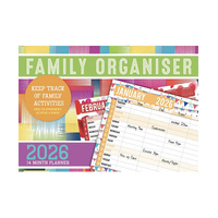 2026 Calendar Family Organiser 14-Month Horizontal Wall, Design Group CAL26026