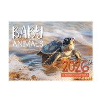 2026 Calendar Baby Animals 16-Month Horizontal Wall, Design Group CAL26029