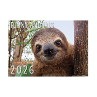 2026 Calendar Funny Animals 16-Month Horizontal Wall, Design Group CAL26030