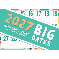 2027 14-Month Calendar Design Group Big Dates Horizontal Wall, CAL27004