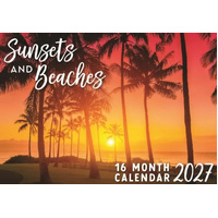 2027 16-Month Calendar Design Group Sunsets and Beaches Horizontal Wall, CAL27017