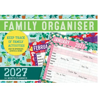 2027 14-Month Calendar Design Group Family Organiser Horizontal Wall, CAL27026