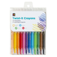 EC Twist-It Coloured Crayons Pack of 12 Propelling Crayons