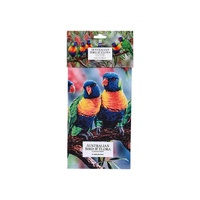 Australian Bird & Flora Kitchen Towel - Lorikeet & Bottlebrush - from Ashdene