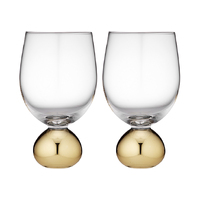 Tempa Astrid Wine Glass Set of 2 Gold, The Ladelle Group 896894