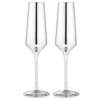 Tempa Aurora Champagne Glass Set of 2 Silver, The Ladelle Group 896956