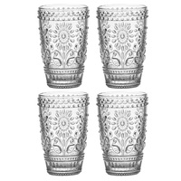 Ladelle Sunflower Highball Tumbler 4 Pack Clear, Great Dining Table Decor 60284