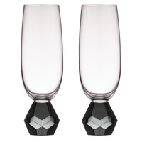 Tempa Zhara Champagne Glass 2 Pack Onyx, The Ladelle Group 897654
