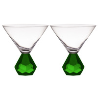 Tempa Zhara Martini Glass 2 Pack Emerald, The Ladelle Group 897662