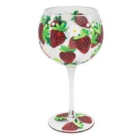 Lynsey Johnstone Hand Painted Stemmed Glass Strawberries 20119