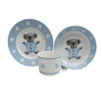 Marja Leena Baby's First Ceramic Breakfast Set 3-Piece Blue, Gibson Gifts 20355