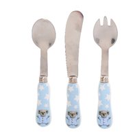 Marja Leena Baby's First Cutlery Set 3-Piece Blue, Baby Gift, Gibson Gifts 20356