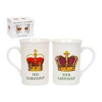 Mugs Set Lordship & Ladyship, Wedding Anniversary Gift, Gibson Gifts 20448