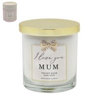 Scented Candle Jewelled I Love You Mum, Great Gift For Her, Gibson Gifts 20485