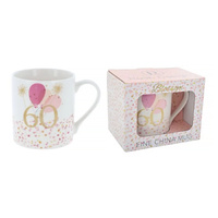 Rush Design Mug 60th Birthday Blossom, Gibson Gifts 20669