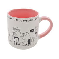Gibson Gifts Furry Friends Mug Cat Pink, 20777