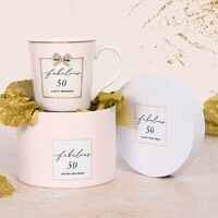 Mug Jewelled Fabulous 50 Happy Birthday, Gift For Her, Gibson Gifts 20831