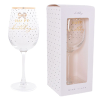 Wine Glass Jewelled Happy Birthday, Gift For Her, Gibson Gifts 20836
