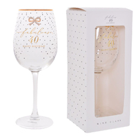 Wine Glass Jewelled Fabulous 40 Happy Birthday, Gift For Her, Gibson Gifts 20839